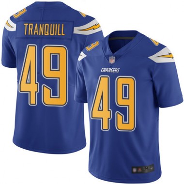 Los Angeles Chargers NFL Football Drue Tranquill Electric Blue Jersey Youth Limited  #49 Rush Vapor Untouchable->youth nfl jersey->Youth Jersey